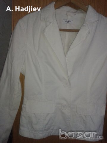 Бяло дамско сако, снимка 2 - Сака - 19340165