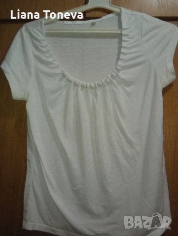 бяла блуза"Дика", снимка 1 - Тениски - 25210696