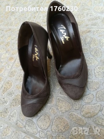 Обувки от естествена кожа и велур/ набук, снимка 4 - Дамски обувки на ток - 21933546