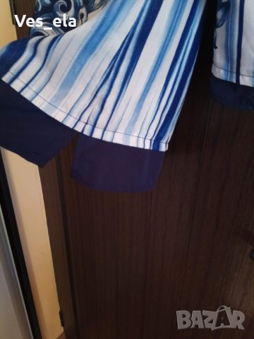 шифонена блуза в синьо , снимка 5 - Туники - 25312836