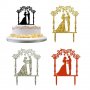 4  цвята арка с младоженци за сватба пластмасов топер украса табела за сватбена сватба торта