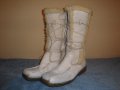 Бели кожени дамски ботуши (тип апрески) "Polaris" ("Поларис"), естествена кожа и агнешка вълна, боти, снимка 2