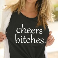 NEW! Дамска тениска CHEERS BITCHES с FASHION принт! Поръчай модел по ТВОЙ дизайн!, снимка 1 - Тениски - 12409351