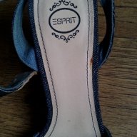 Esprit , летни сандали с ток ,дънкови обувки, снимка 4 - Сандали - 12491663