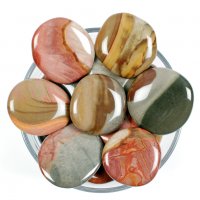 Palm Stones, Smooth Stones, Плоски камъни Полихромен Яспис, снимка 1 - Колекции - 24358934