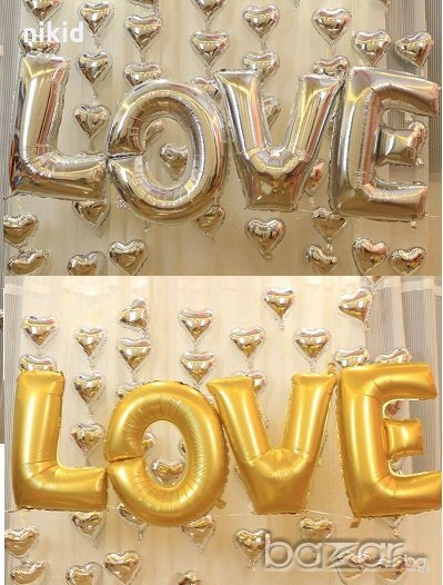 100 см LOVE  балони фолио фолиев за парти Свети Валентин празник, снимка 1