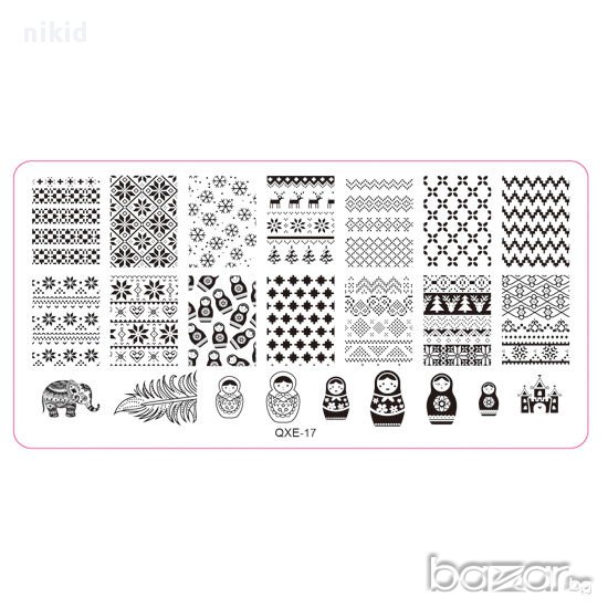  матрьошка и др. плочка / щампа шаблон за печат на нокти - Нова QXE-17, снимка 1