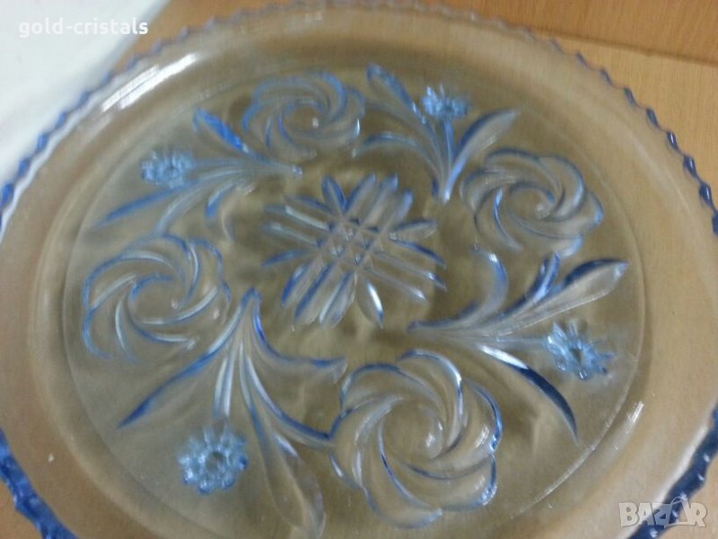 Ретро стъклено плато поднос цветно стъкло , снимка 1