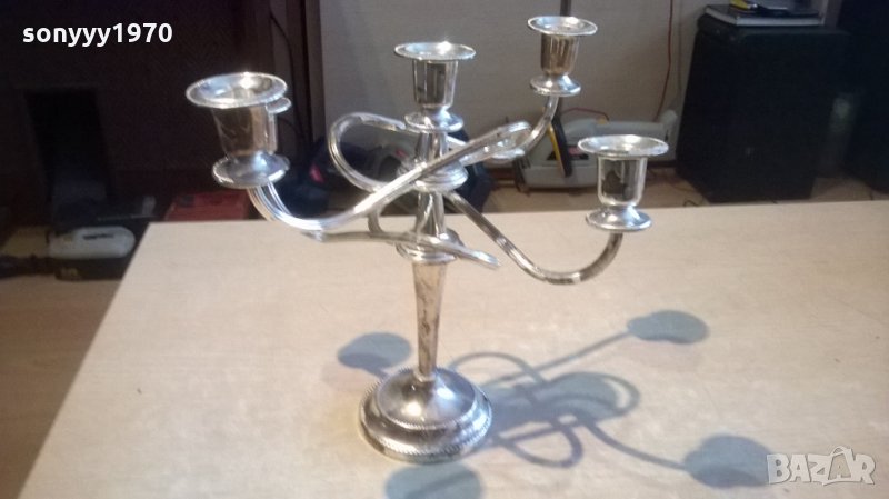 красив свещник за 5 свещи-25х25х20см-внос швеицария, снимка 1