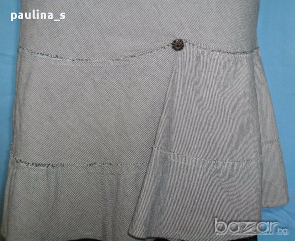 Дизйнерска дънкова пола с дантела  и изнищени краища / малък размер , снимка 3 - Поли - 14327064