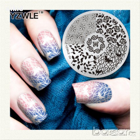 кръгла плочка / щампа шаблон за печат на нокти yzwle - 04