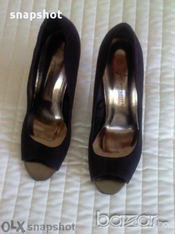 Нови Велурени Черни Обувки 39, снимка 2 - Дамски обувки на ток - 11206895