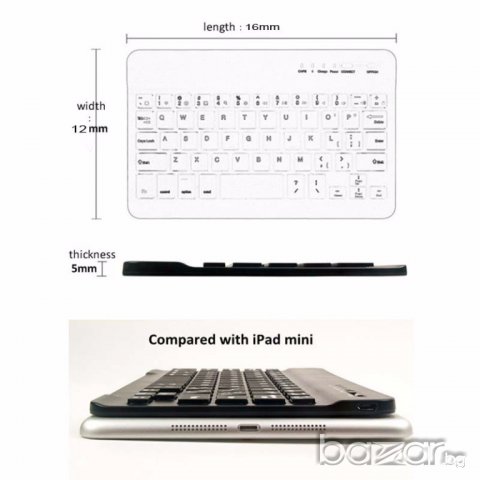 Универсална мини блутут клавиатура за смартфони и таблети + USB кабел, снимка 7 - Селфи стикове, аксесоари - 15649395