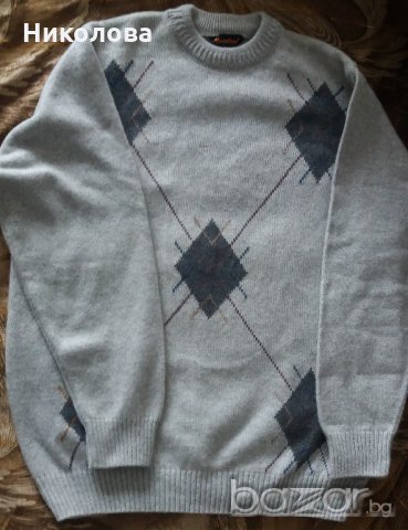 Мъжки вълнен пуловер, снимка 2 - Пуловери - 20879068