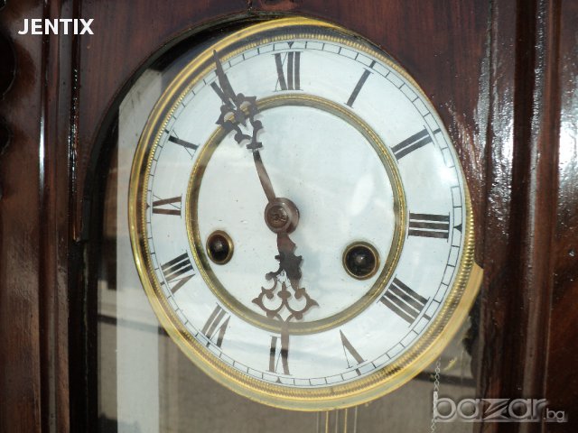 Старинен стенен часовник Густав Бекер работещ отлично с ключ , снимка 5 - Антикварни и старинни предмети - 11626241
