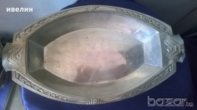 посребрена метална купа-арт деко, снимка 2 - Антикварни и старинни предмети - 20284004