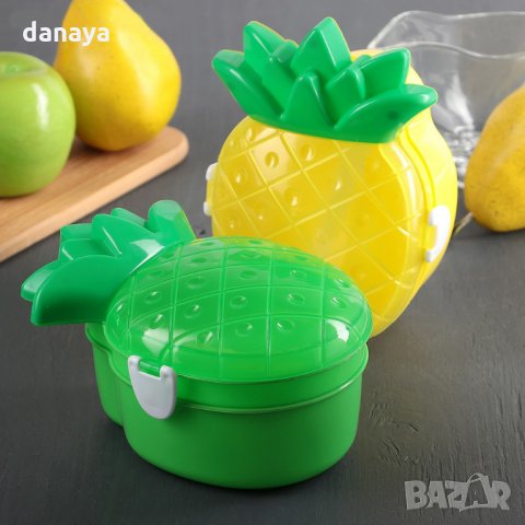 Детска кутия за обяд с 2 отделения и лъжичка Ананас кутия за храна