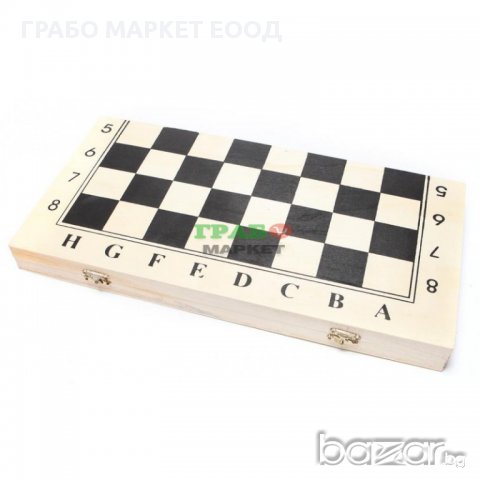 Комплект шах и табла в дървена кутия, снимка 1 - Подаръци за рожден ден - 15741762