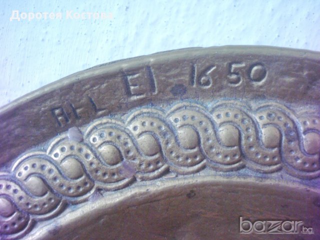 1650 Стара бронзова фруктиера , снимка 5 - Антикварни и старинни предмети - 10407110