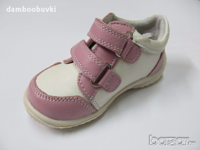 Спортни обувки естествена кожа Чипо бяло/розово, снимка 3 - Детски маратонки - 17523249