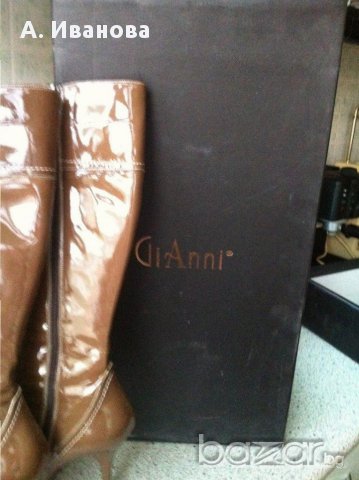 Дамски ботуши "GiAnni", естествен лак, снимка 3 - Дамски ботуши - 9179196