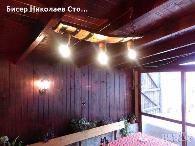 Етно полилеи от автентични бъчви с ръчно изработени дървени чашки!, снимка 13 - Полилеи - 15442480