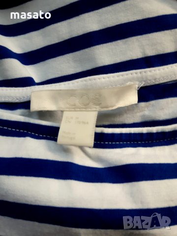 COS - раирана блуза/лодка деколте, снимка 4 - Блузи с дълъг ръкав и пуловери - 25292988
