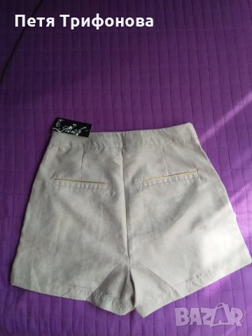 НАЛИЧНИ Сиви къси велурени панталонки размер С от Англия, снимка 3 - Панталони - 23226527