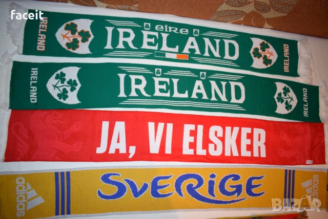 Национални отбори - Футболни шалове / Ireland / Norway / Sweden / Portugal, снимка 8 - Шапки - 23144193