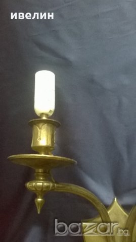 стар бронзов аплик за стена, снимка 3 - Лампи за стена - 20219209