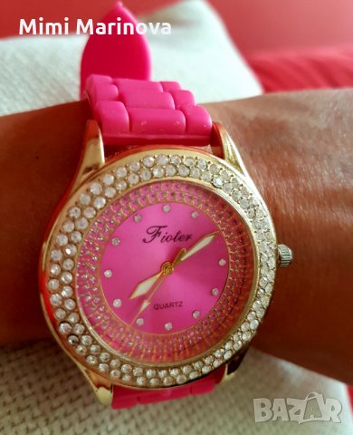 Fioter, розов часовник с камъни