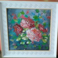 Автентична картина "Диви рози", снимка 5 - Картини - 24805998