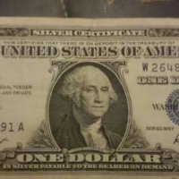 1 us долар -сребърен сертификат 1957 А г.циркулирал 191, снимка 1 - Нумизматика и бонистика - 13307136