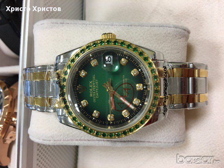 Дамски часовник ROLEX DIAMOND PEARL EMERALD ААА+ клас, снимка 1