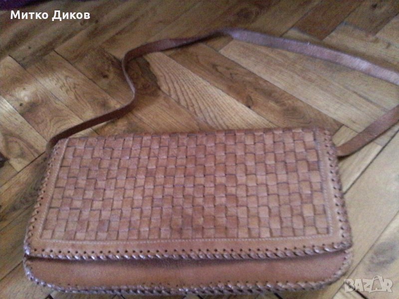 Чанта женска от соца естествена кожа на ТПК-М Денчева -Плевен , снимка 1