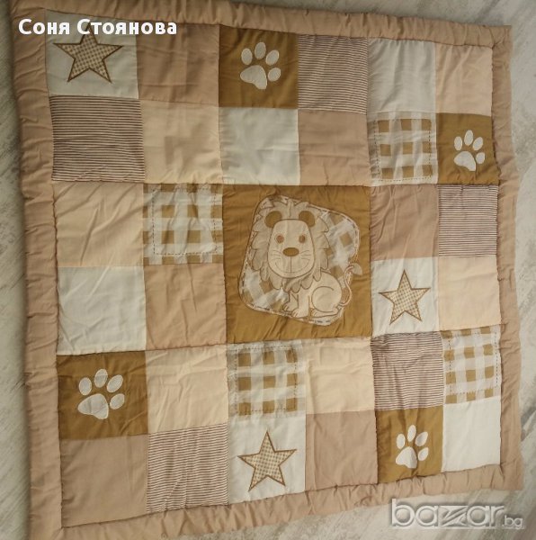 Бебешко одеяло, тип олеконена завивка квадрат 115см Лъв, снимка 1