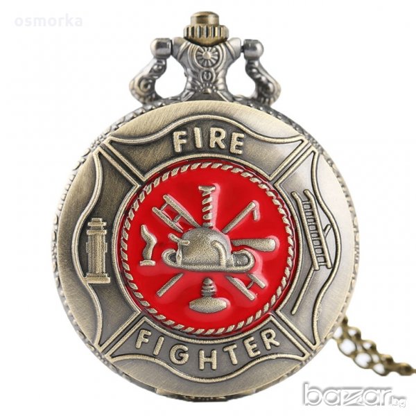Нов джобен часовник пожарникарски пожарна пожарникар каска пожар, снимка 1