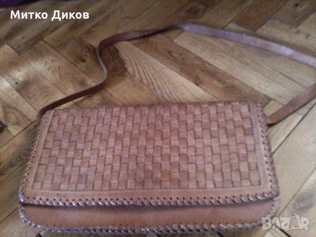 Чанта женска от соца естествена кожа на ТПК-М Денчева -Плевен , снимка 1 - Чанти - 22983533