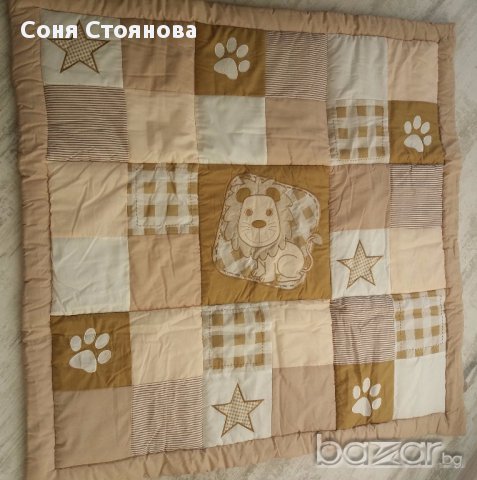 Бебешко одеяло, тип олеконена завивка квадрат 115см Лъв, снимка 1 - Спално бельо и завивки - 17200208