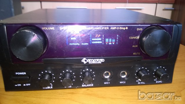 auna multimedia amp-2 sing-2 digital karaoke audio amplifier-швеицария, снимка 3 - Ресийвъри, усилватели, смесителни пултове - 7929436