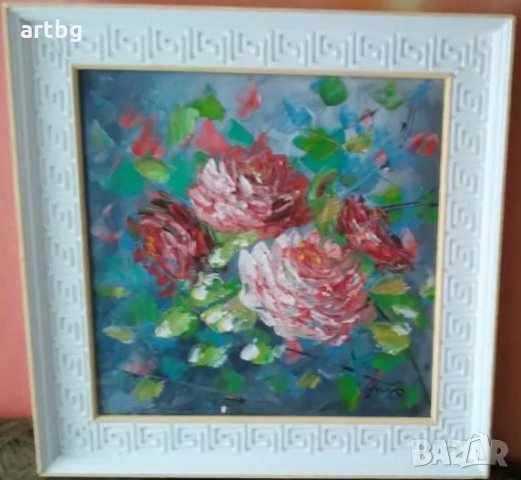Автентична картина "Диви рози", снимка 5 - Картини - 24805998