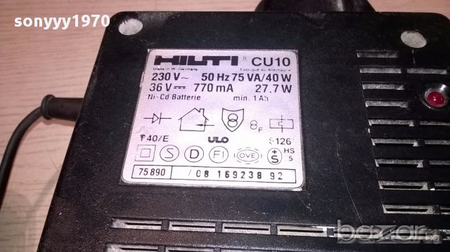 Hilti cu10 charger 36v-за перфоратор-внос швеицария, снимка 6 - Бормашини - 14883539