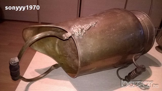 Огромна ретро кана с дървени дръжки-55х30см-внос швеицария, снимка 3 - Антикварни и старинни предмети - 17620423