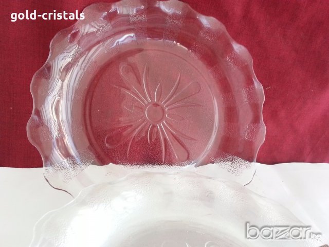  Ретро стъклени десертни чинии , снимка 4 - Антикварни и старинни предмети - 19293183