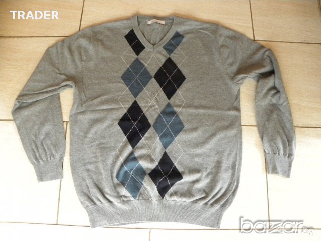 Мъжки пуловер DRESSMAN, 100% памук, размер М, снимка 1 - Пуловери - 16172214