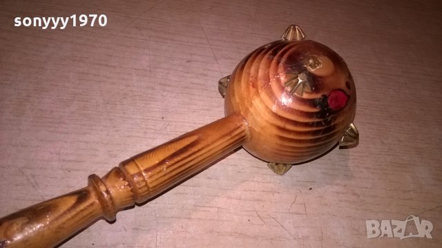 дървен боздуган-33х9см, снимка 6 - Колекции - 24861432