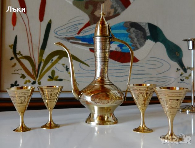 Месингови чаши с клетъчен емайл. , снимка 5 - Антикварни и старинни предмети - 23809614