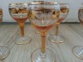 стари стъклени чаши чашки с златен кант, снимка 11