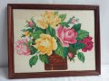 гоблен букет рози , снимка 1 - Антикварни и старинни предмети - 11511680