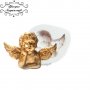 Ангел подпряна глава с ръка силиконов молд форма декорация торта фондан шоколад гипс кръщене пита, снимка 1 - Форми - 21783091